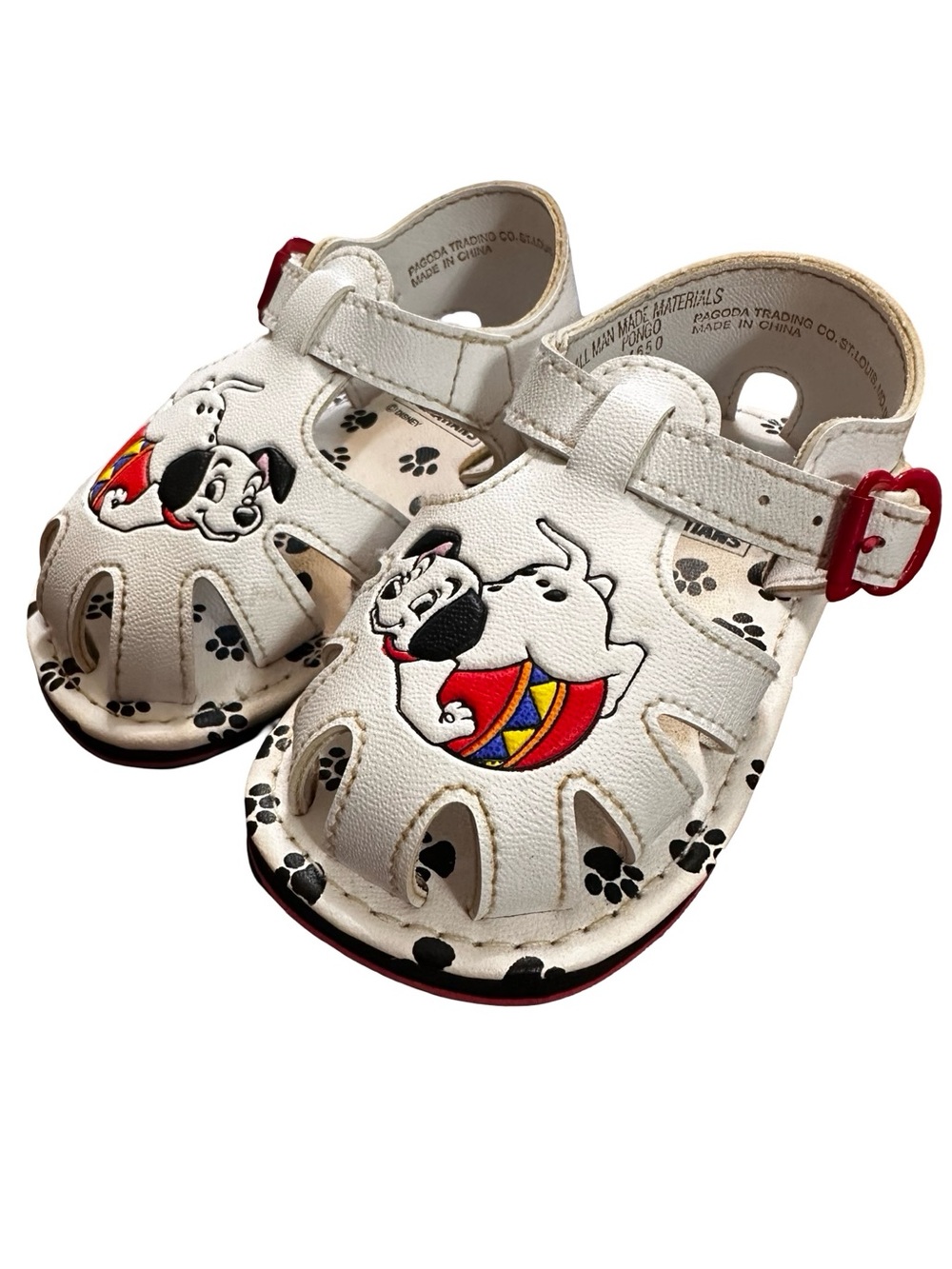 Vintage Disney 101 Dalmatians Sandals Size 4 Toddler White Dog RARE